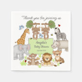 Safari Animals Baby Dusche Party Geschenk Serviette (Vorderseite)
