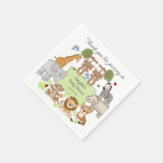 Safari Animals Baby Dusche Party Geschenk Serviette (Ecke)