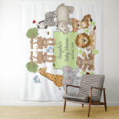 Safari Animals Baby Dusche Party Hintergrundzeiche Wandteppich (Beispiel)