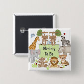 Safari Animals Baby Dusche Party Mommy zu sein Button (Vorne & Hinten)