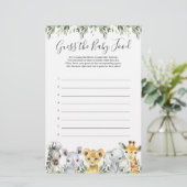 Safari Animals Baby Dusche Ratet The Baby Food (Stehend Vorderseite)