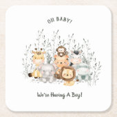 Safari Animals Baby Dusche Rechteckiger Pappuntersetzer (Vorderseite)