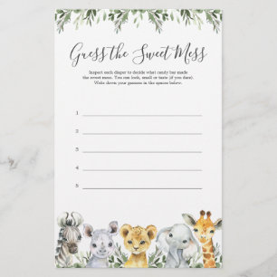 Safari Animals Baby-Dusche schätzen das süße Chaos