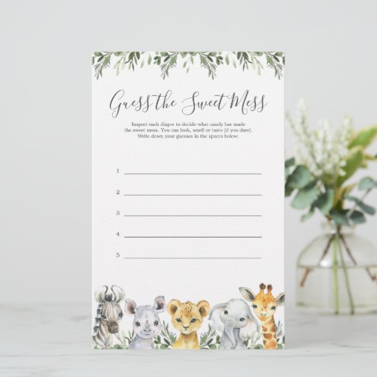 Safari Animals Baby-Dusche schätzen das süße Chaos (Stehend Vorderseite)