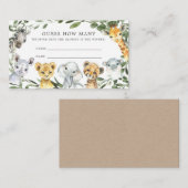 Safari Animals Baby Dusche schätzt wie viele Karte (Vorne/Hinten)