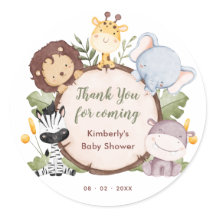 Safari Animals Baby Dusche Vielen Dank