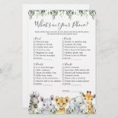 Safari Animals Baby-Dusche Was ist in Ihrem Telefo (Vorne/Hinten)