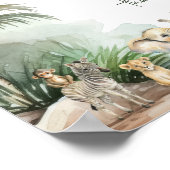 Safari Animals Baby-Duschkarten und Geschenkschild Poster (Ecke)