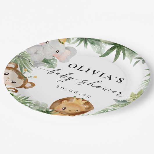 Safari Animals Baby Duschpapier Teller (Schrägansicht)