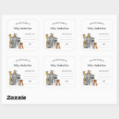 Safari Animals Baby Duschvorrichtung Buchzeichen A Quadratischer Aufkleber (Blatt)