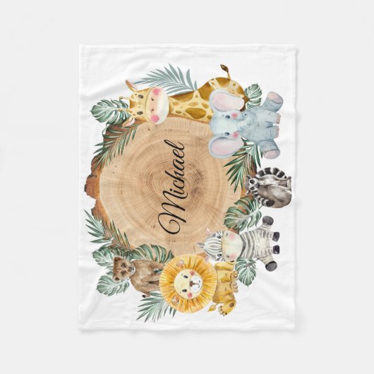 Safari Animals Baby Fleece Blanket (Vorderseite)