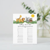 Safari Animals Baby Names Baby Shower Game (Stehend Vorderseite)