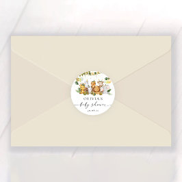 Safari Animals Baby Showaufkleber Runder Aufkleber