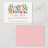 Safari Animals Baby Showdiaper Raffle Ticket Pk Begleitkarte (Vorne/Hinten)