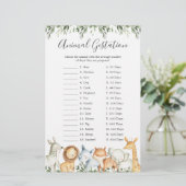 Safari Animals Baby Shower Animal Gestation Game (Stehend Vorderseite)