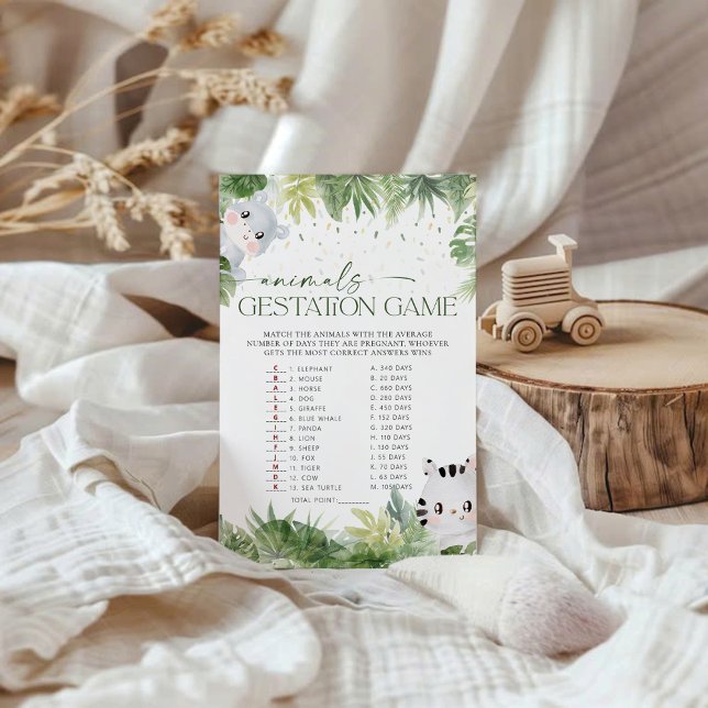 Safari Animals Baby Shower Animals Gestationsspiel (Von Creator hochgeladen)