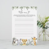 Safari Animals Baby Shower Bin I Game (Stehend Vorderseite)