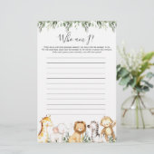 Safari Animals Baby Shower Bin I Game (Stehend Vorderseite)