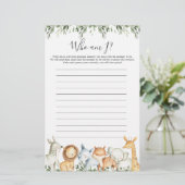 Safari Animals Baby Shower Bin I Game (Stehend Vorderseite)