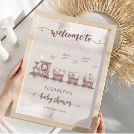 Safari Animals Baby Shower Boho Welcome Foton Poster