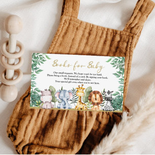 Safari Animals Baby Shower Book for Baby Enclosure Begleitkarte