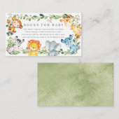 Safari Animals Baby Shower Books For Baby Begleitkarte (Vorne/Hinten)