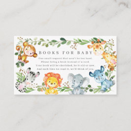 Safari Animals Baby Shower Books For Baby Begleitkarte