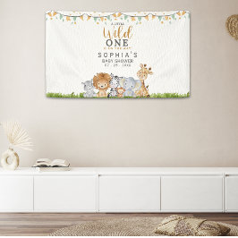Safari Animals Baby Shower Boy Banner