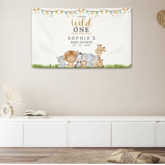 Safari Animals Baby Shower Boy Banner