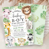 Safari Animals Baby Shower Boy Tropical Jungle  Einladung