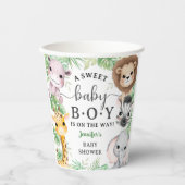 Safari Animals Baby Shower Boy Tropical Jungle Pappbecher (Vorderseite)