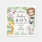 Safari Animals Baby Shower Boy Tropical Jungle Serviette (Vorderseite)