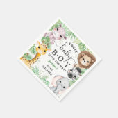 Safari Animals Baby Shower Boy Tropical Jungle Serviette (Ecke)