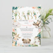 Safari Animals Baby Shower by Mail Greenerity Gold Einladung (Stehend Vorderseite)