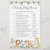 Safari Animals Baby Shower Celebrity Baby Names (Vorderseite)