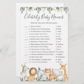 Safari Animals Baby Shower Celebrity Baby Names (Vorne/Hinten)