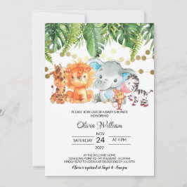 Safari Animals Baby Shower Einladung