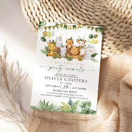 Safari Animals Baby Shower Einladung