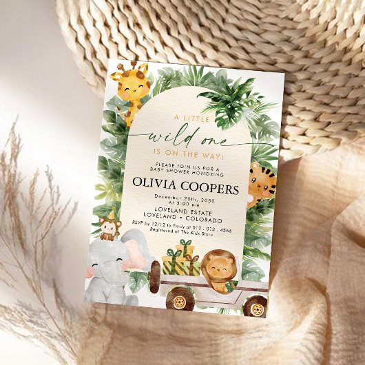 Safari Animals Baby Shower Einladung