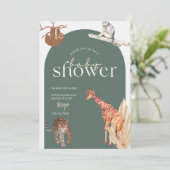 Safari Animals Baby Shower Einladung (Stehend Vorderseite)