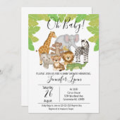 Safari Animals Baby Shower Einladung (Vorne/Hinten)