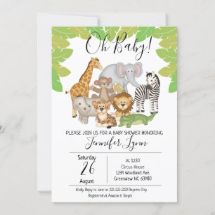 Safari Animals Baby Shower Einladung