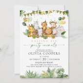 Safari Animals Baby Shower Einladung (Vorderseite)