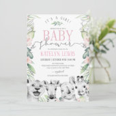 Safari Animals Baby Shower Einladung (Stehend Vorderseite)