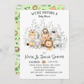 Safari Animals Baby Shower Einladung (Vorne/Hinten)