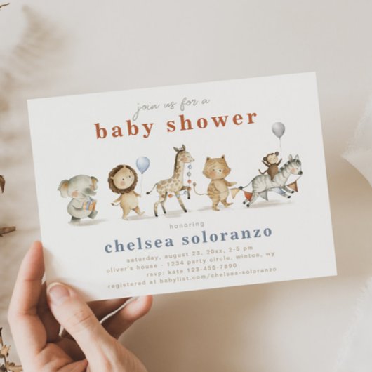Safari Animals Baby Shower Einladung | Tiere