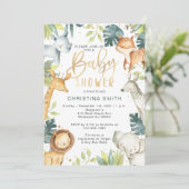 Safari Animals Baby Shower Einladungen (Stehend Vorderseite)