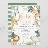 Safari Animals Baby Shower Einladungen (Vorne/Hinten)