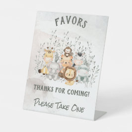 Safari Animals Baby Shower Gefallen Pedestal Schil Sockelschild