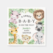 Safari Animals Baby Shower Gender Neutral Jungle Serviette (Vorderseite)